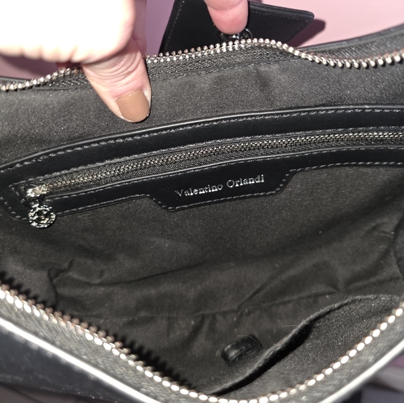 Valentino Orlandi Black Crescent Shoulder And/Or Crossbody W/Attached Coin Purse - Picture 9 of 9